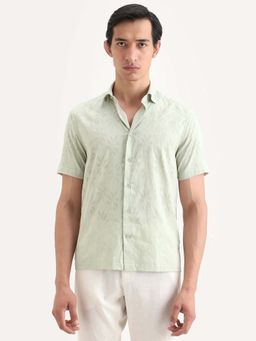 Rare Rabbit - Green Cotton Half Sleeves Shirt