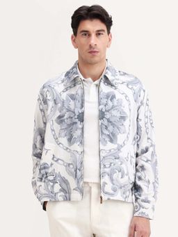 Rare Rabbit - Off White Viscose Blend Full Sleeves Jacket