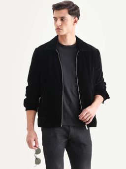 Rare Rabbit - Black Polyester Full Sleeves Jacket