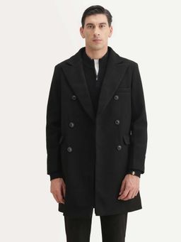 Rare Rabbit - Black Polyester Blend Full Sleeves Coat
