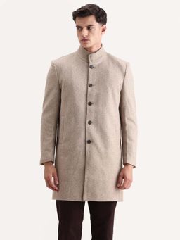 Rare Rabbit - Beige Polyester Blend Full Sleeves Coat