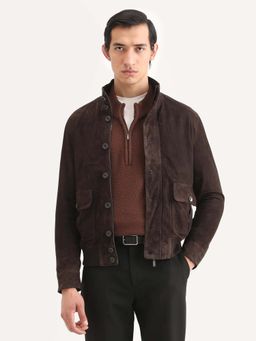 Rare Rabbit - Brown Leather Full Sleeves Jacket