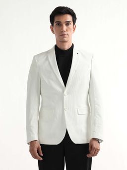Arrow - White Knitted Full Sleeves Blazer