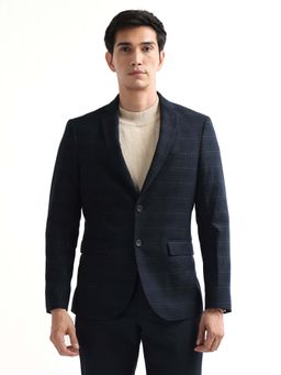 Arrow - Blue Polyester Full Sleeves Blazer