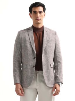 Arrow - Grey Terylene Full Sleeves Blazer