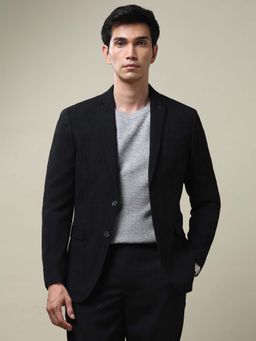 Arrow - Black Polyester Full Sleeves Blazer
