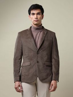 Arrow - Brown Knitted Full Sleeves Blazer