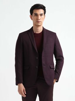 Arrow - Wine Polyester Full Sleeves Blazer