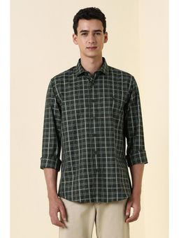 Allen Solly - Olive Cotton Full Sleeves Shirt