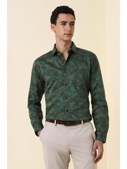 Allen Solly - Green Cotton Full Sleeves Shirt