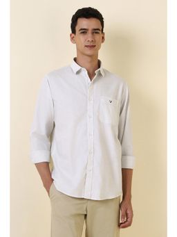 Allen Solly - White Cotton Full Sleeves Shirt