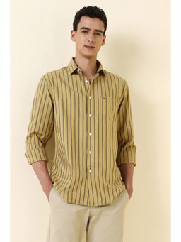 Allen Solly - Mustard Cotton Full Sleeves Shirt