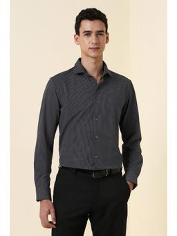 Allen Solly - Black Cotton Blend Full Sleeves Shirt