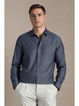 Louis Philippe - Grey Cotton Full Sleeves Shirt