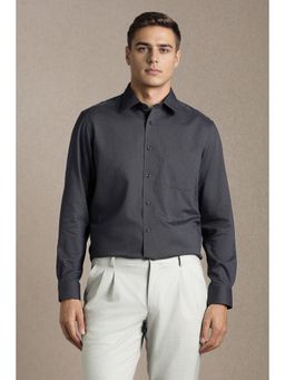 Louis Philippe - Navy Blue Cotton Full Sleeves Shirt