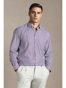 Louis Philippe - Purple Cotton Full Sleeves Shirt