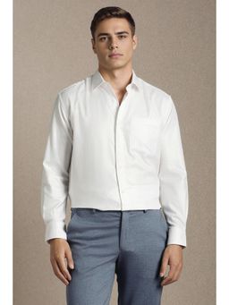 Louis Philippe - White Cotton Full Sleeves Shirt