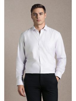 Louis Philippe - White Cotton Full Sleeves Shirt