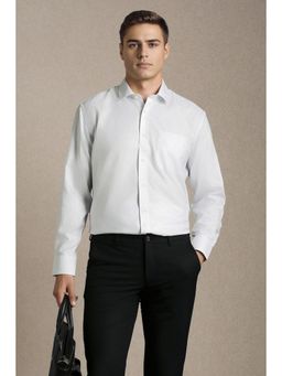 Louis Philippe - White Cotton Full Sleeves Shirt
