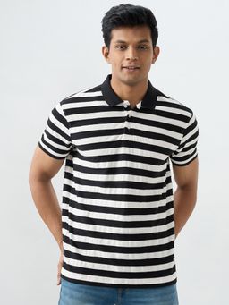 Spykar - Black Polycotton Half Sleeves Polo T-Shirt