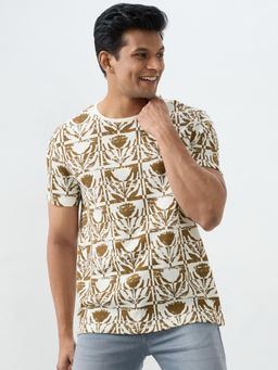 Spykar - White Polycotton Half Sleeves T-Shirts