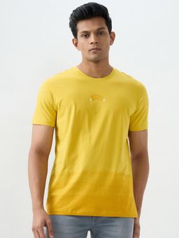 Spykar - Yellow Cotton Half Sleeves T-Shirts
