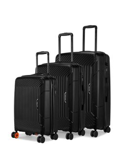 Nasher Miles - Unisex Black Coorg Hard-Sided Polypropylene Black Trolley Bag (Set of 3) (S/M/L)