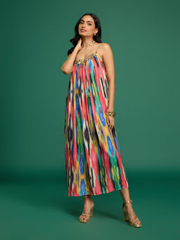 Gajra Gang - Casa Mexicana Multicolor Embellished Maxi Dress