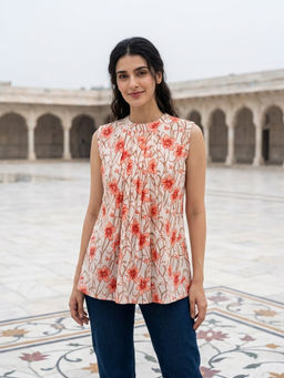 Missprint - Women Ivory Cotton Top