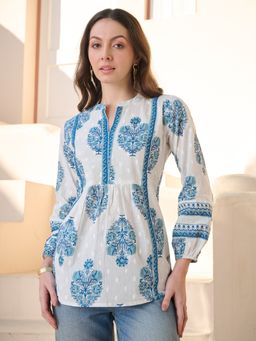Stylum - Women's Ethnic Buta Printed Cotton Top