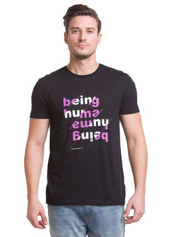 Being Human - Men Printed Black T-Shirt