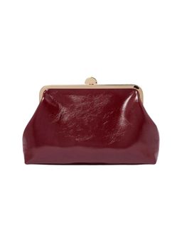 Forever New - Red Pu Solid Clutch with Detachable Chain Strap