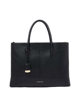 Forever New - Black Pu Solid Handbag with Detachable Strap