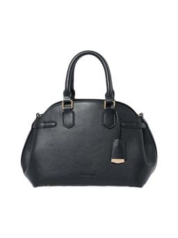 Forever New - Black Pu Solid Handbag with Detachable Strap