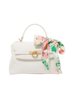 Forever New - White Pu Solid Handheld Bag with Detachable Strap