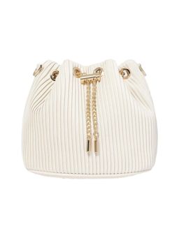 Forever New - White Pu Solid Handbag with Detachable Strap