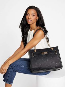 Guess - Black Pu Textured Handbag