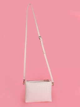 The House Of Ganges - Off White Pu Solid Slingbag with Detachable Strap
