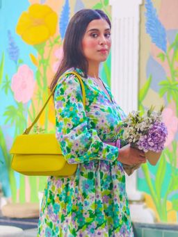 The House Of Ganges - Mustard Pu Solid Handbag