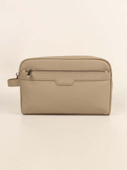 The House Of Ganges - Taupe Pu Solid Pouch