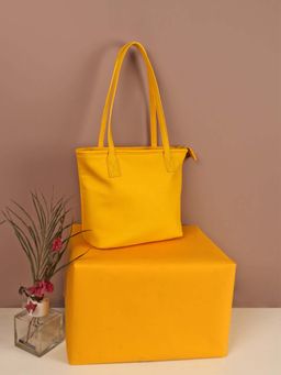 The House Of Ganges - Yellow Pu Solid Handbag