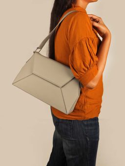 The House Of Ganges - Beige Pu Solid Handbag
