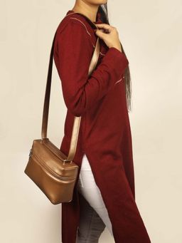 The House Of Ganges - Gold Pu Solid Slingbag