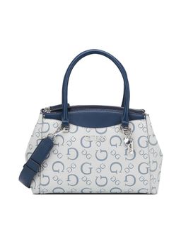 Guess - Blue Pvc Printed Handheld Bag with Detachable Strap