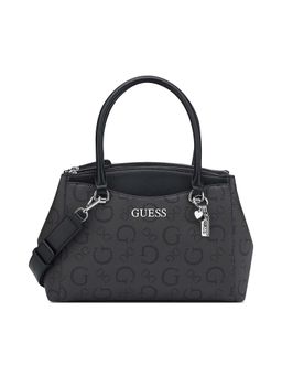Guess - Black Pvc Printed Handheld Bag with Detachable Strap