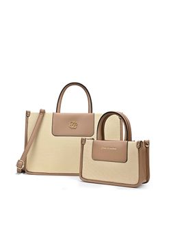 Lavie Signature - Beige Synthetic Leather Solid Handbag and Handheld Bag with Detachable Strap
