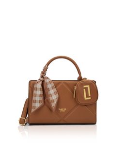 Lavie Luxe - Tan Synthetic Leather Textured Handheld Bag with Detachable Strap