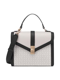 Guess - Grey Pvc Printed Handheld Bag with Detachable Strap