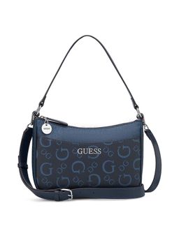 Guess - Navy Blue Pvc Printed Slingbag with Detachable Strap