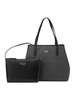 Guess - Charcoal Pvc Printed Handbag with Pouch